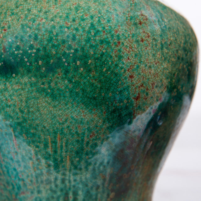 Speckled Green Small Temple Jar