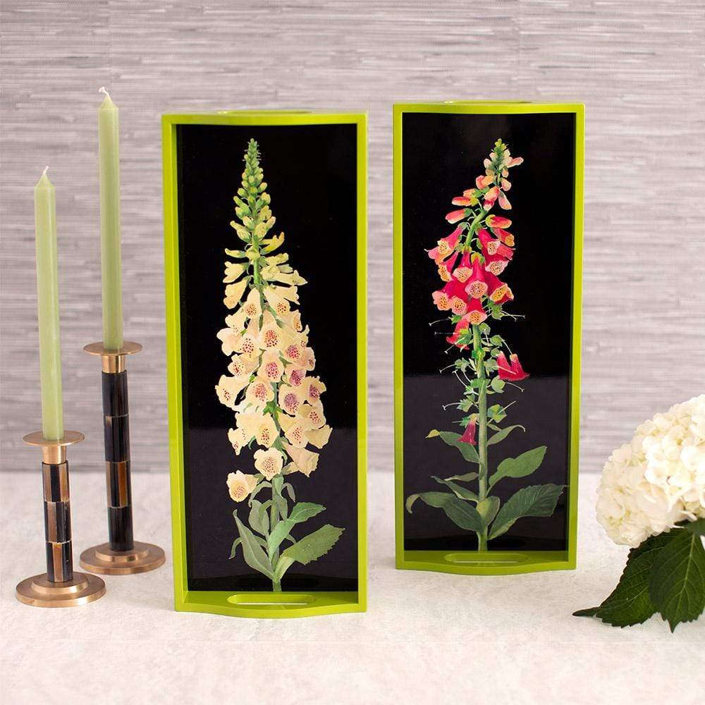 Foxglove Black Lacquer Tray