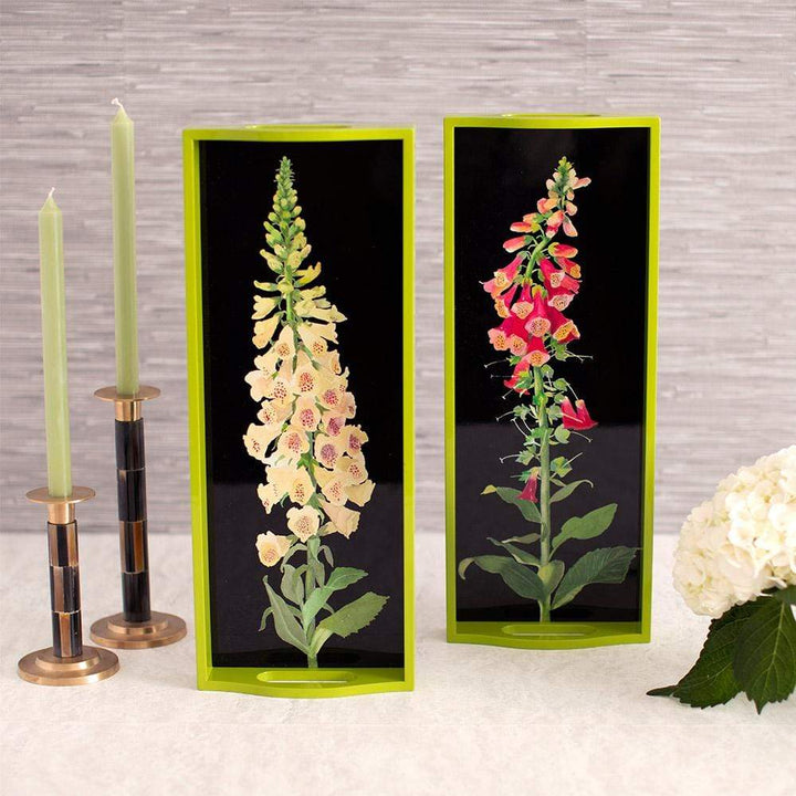 Foxglove Black Lacquer Tray