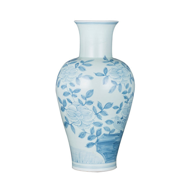 Blue & White Fairy Vase - Pheasant Flower Motif