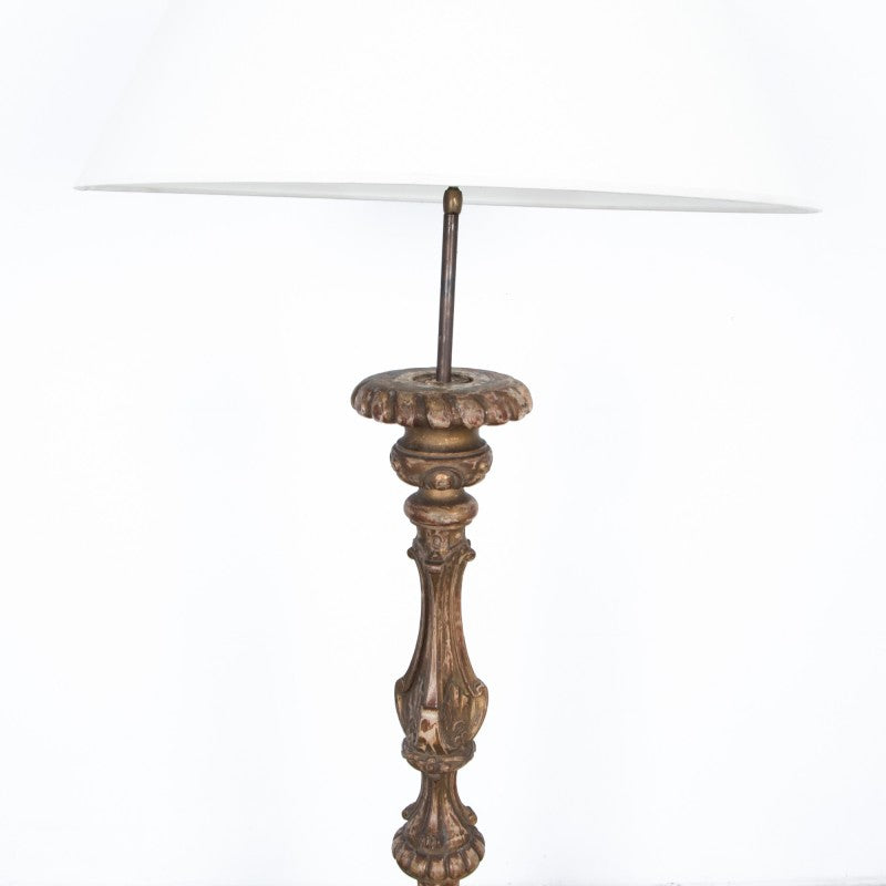 Vintage Carved Column Floor Lamp