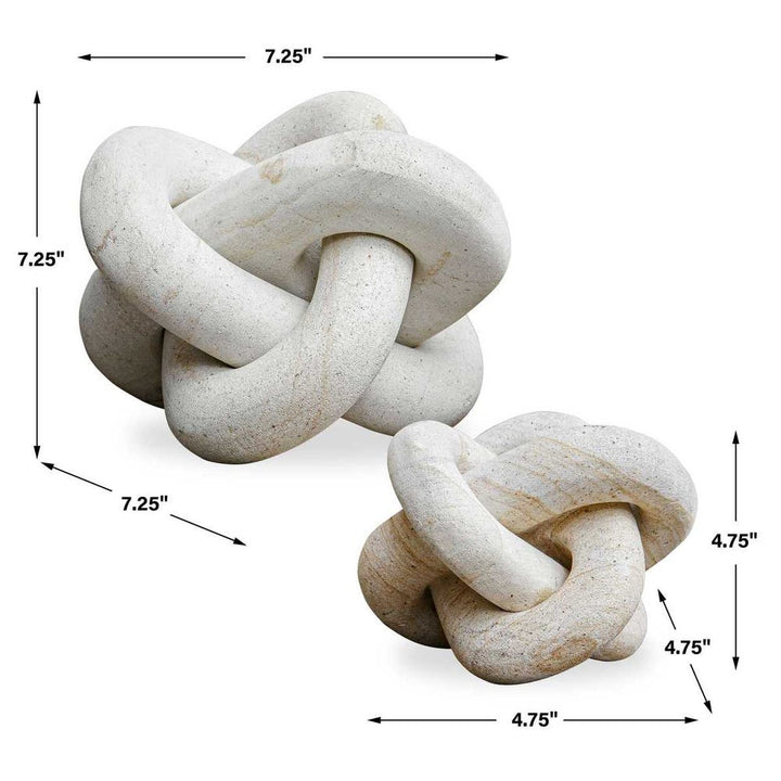 Limestone Link Sculpture - Set/2