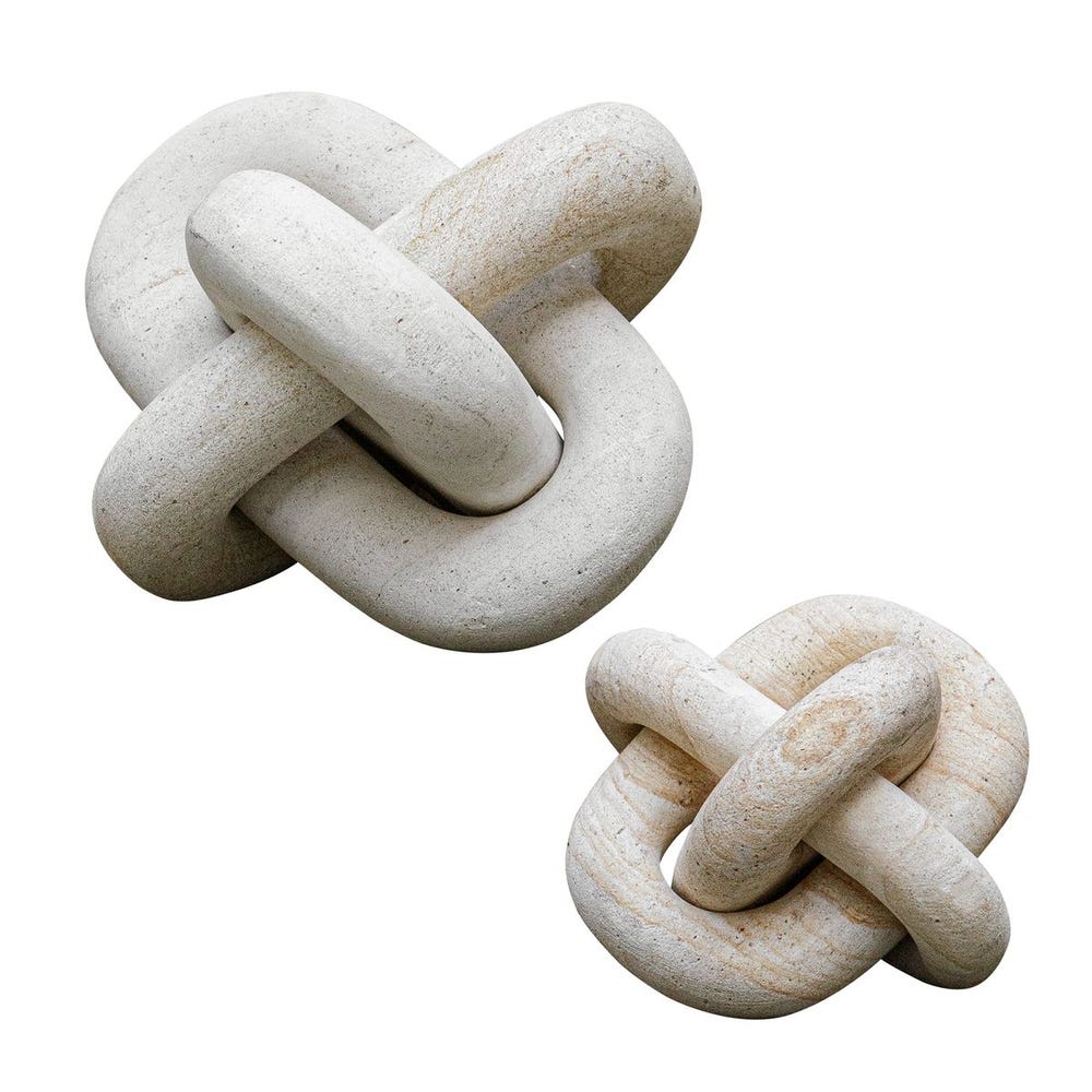 Limestone Link Sculpture - Set/2