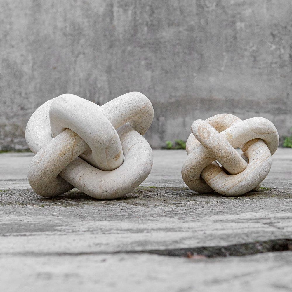 Limestone Link Sculpture - Set/2