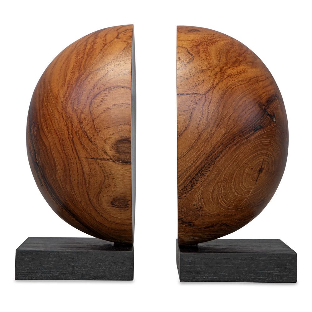 Teak & Noir Bookends