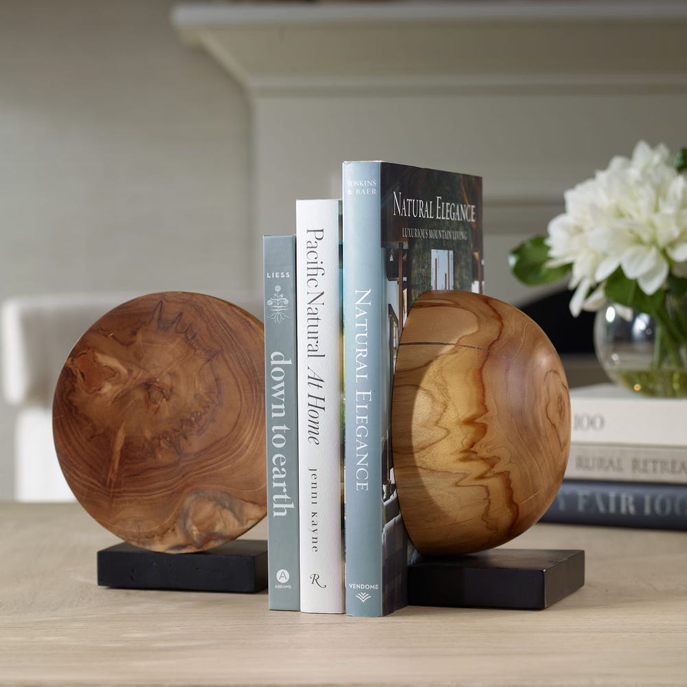 Teak & Noir Bookends