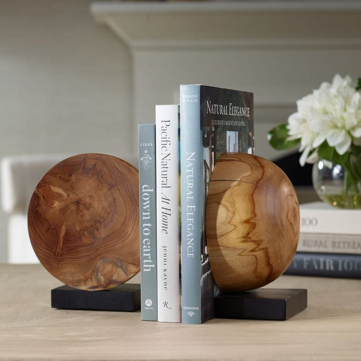 Teak & Noir Bookends