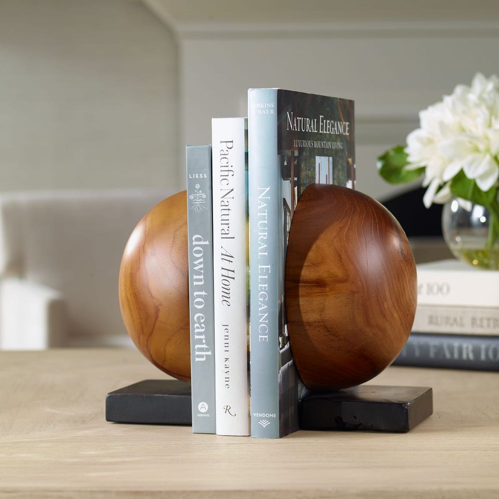 Teak & Noir Bookends