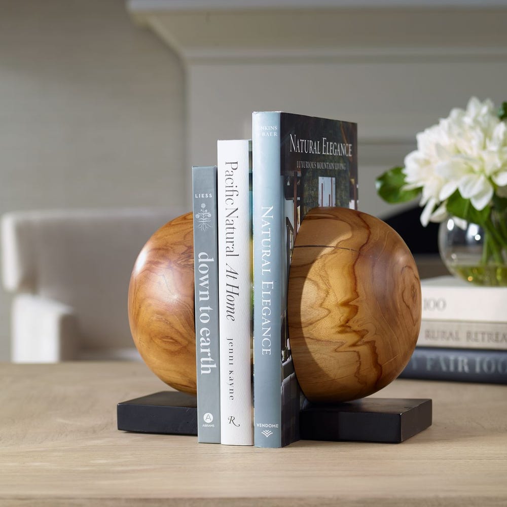 Teak & Noir Bookends