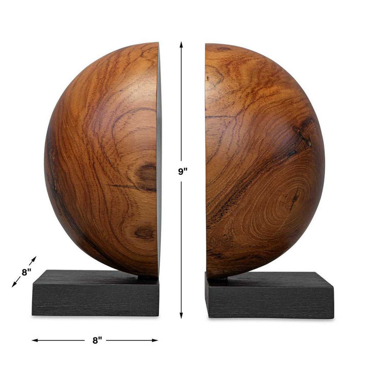 Teak & Noir Bookends