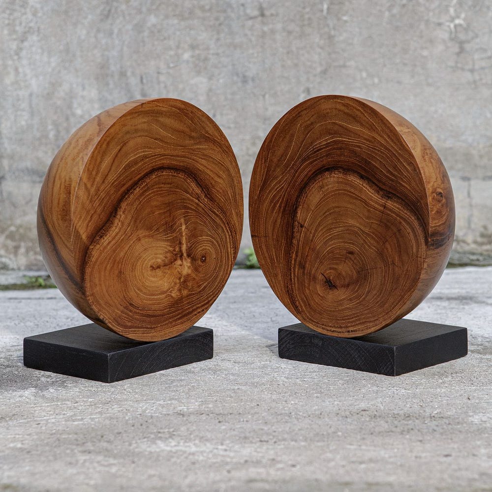 Teak & Noir Bookends