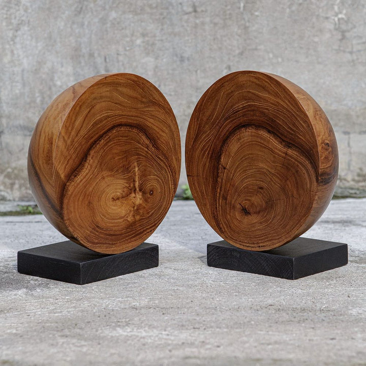 Teak & Noir Bookends
