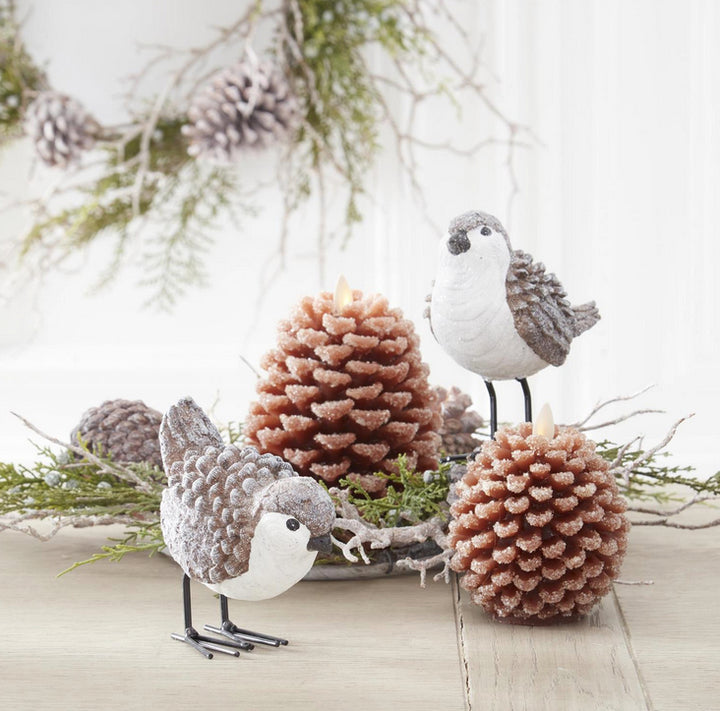 Luminara Snowy Pinecone Flameless Candle