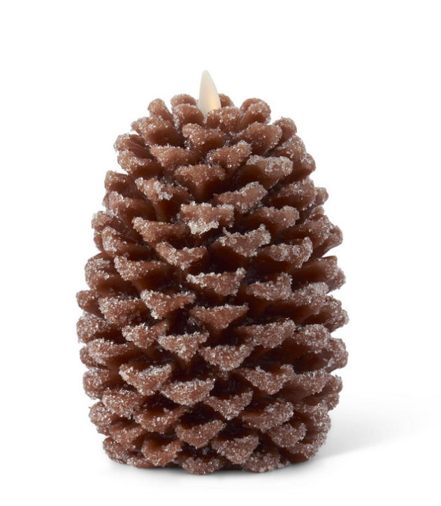 Luminara Snowy Pinecone Flameless Candle