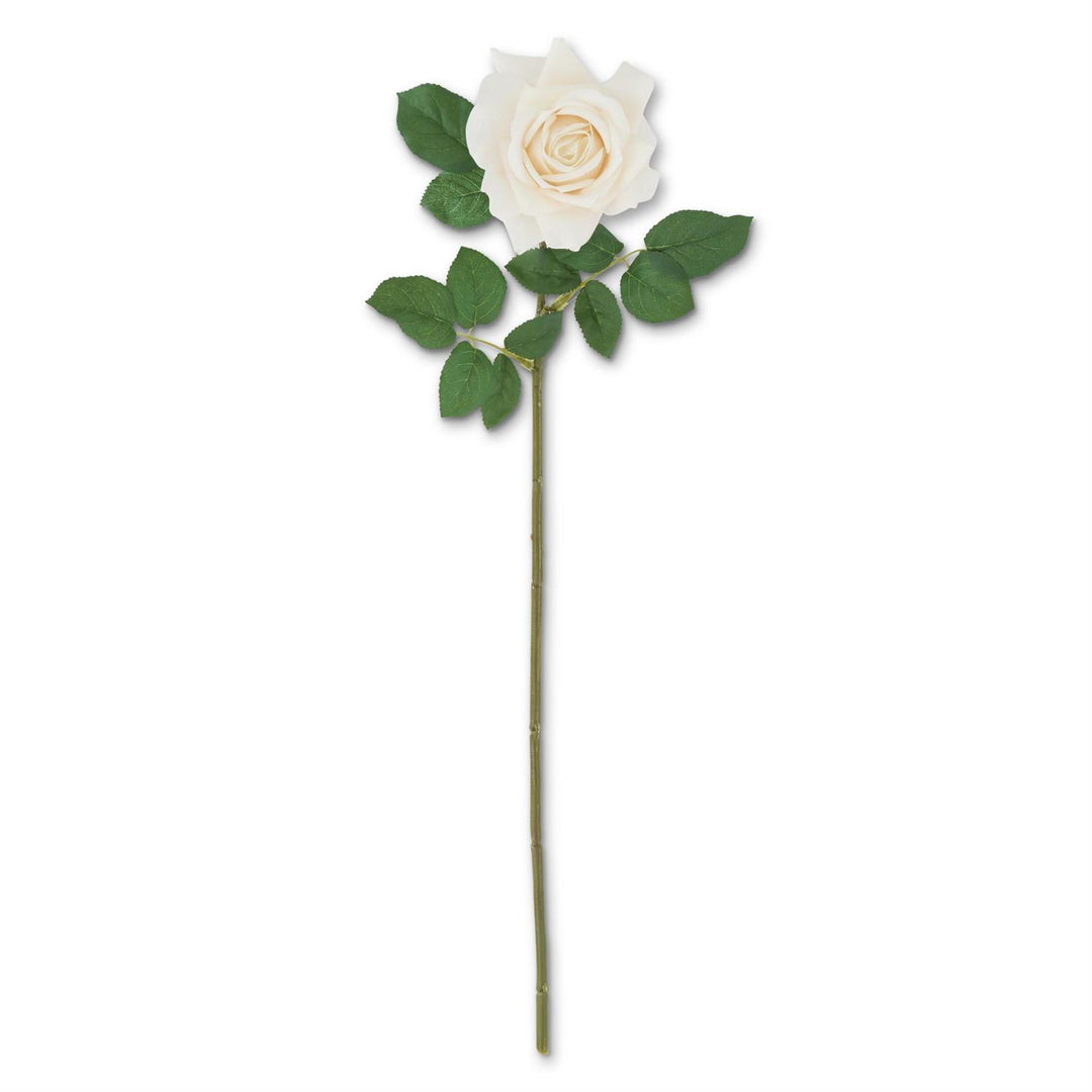 Cream White Real Touch Duchess Rose Stem