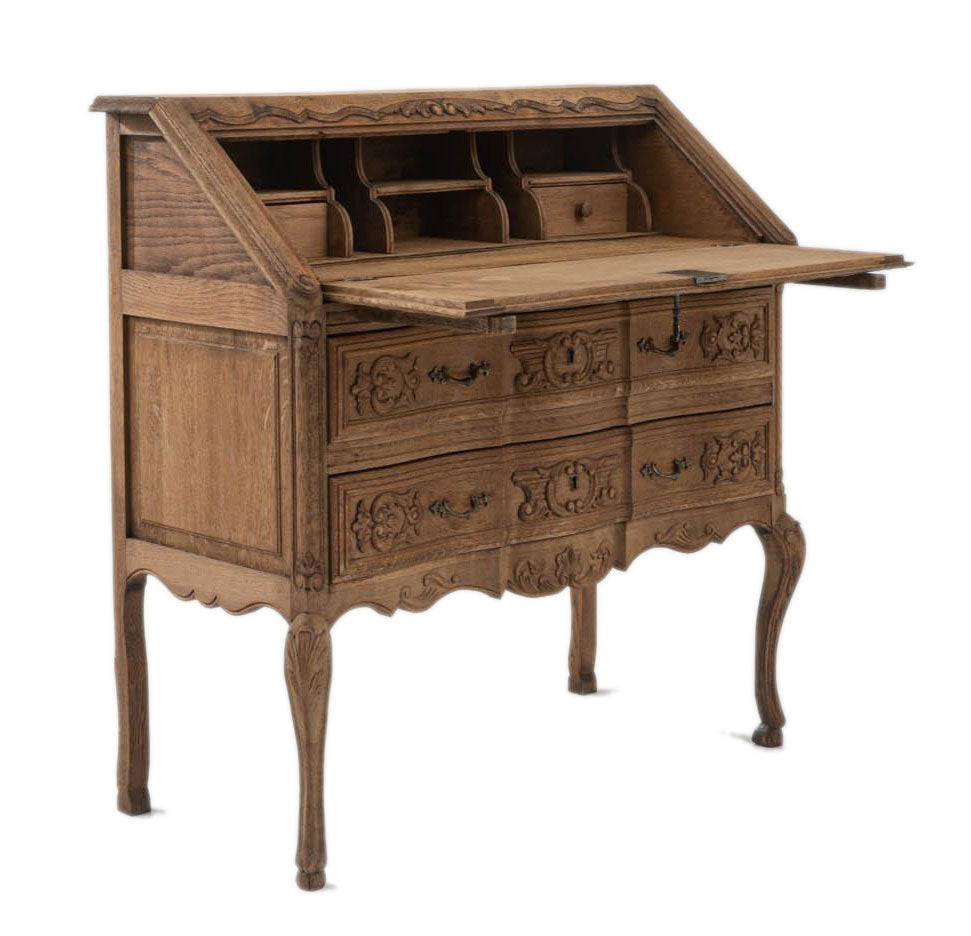 1900's French Bleached Oak Desk