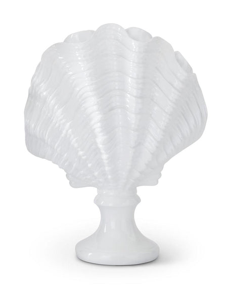 White Shell Sculpture on Pedestal