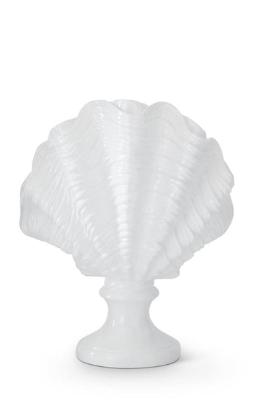 White Shell Sculpture on Pedestal