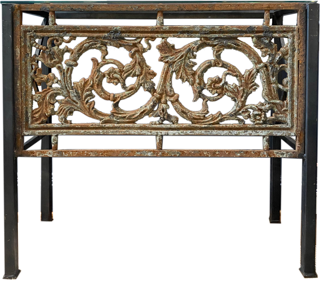 Iron Console with Antique Grate Front