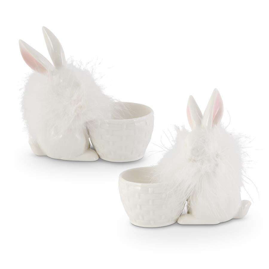 Feather Boa Bunny Egg Holder