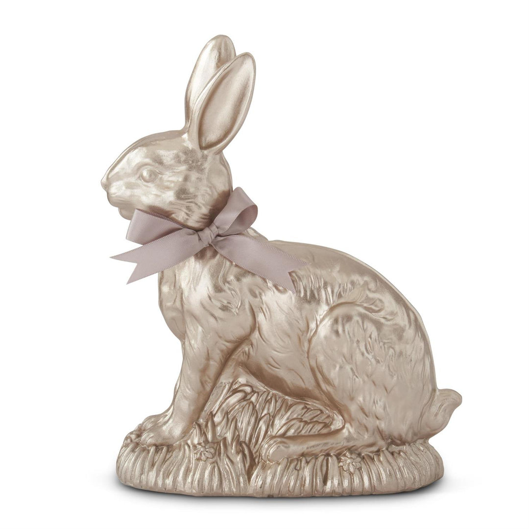 Gold Easter Bunnies with Bow