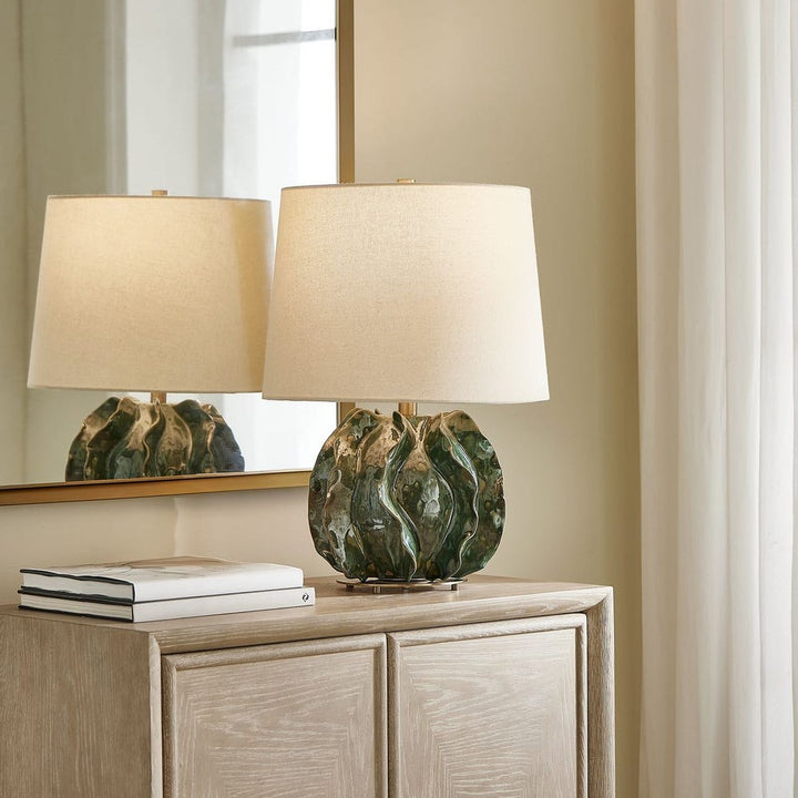 Green Tide Sculpted Lamp