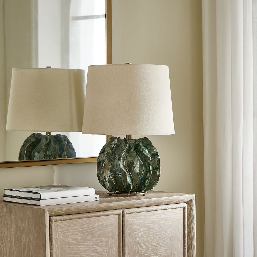 Green Tide Sculpted Lamp