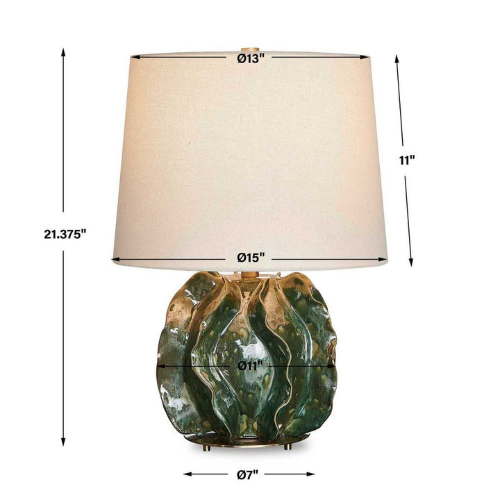 Green Tide Sculpted Lamp