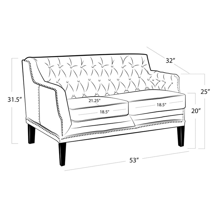 Leather Equestrian Loveseat