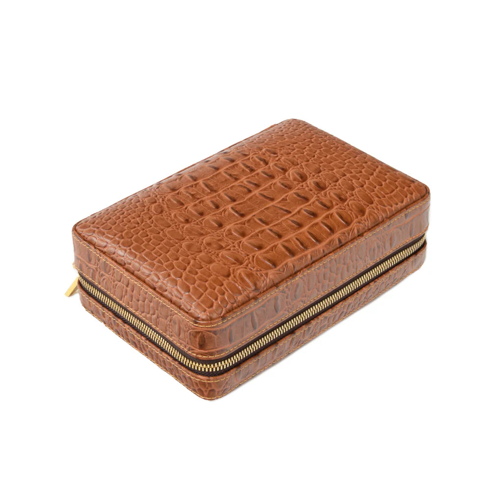 Cain Croco Cigar Travel Case