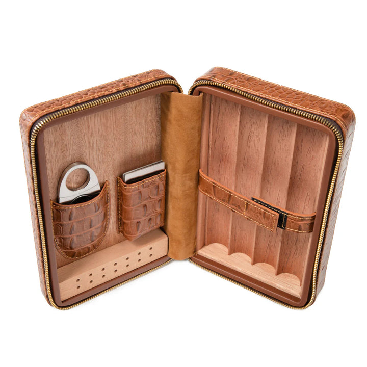 Cain Croco Cigar Travel Case