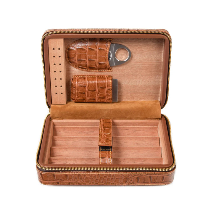 Cain Croco Cigar Travel Case