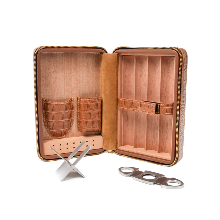 Cain Croco Cigar Travel Case
