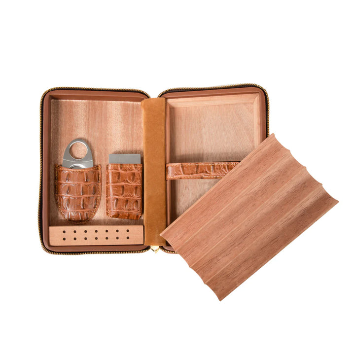 Cain Croco Cigar Travel Case