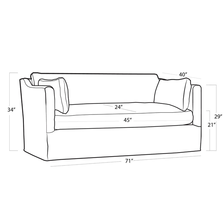 Slipcovered Bench Seat Sofa