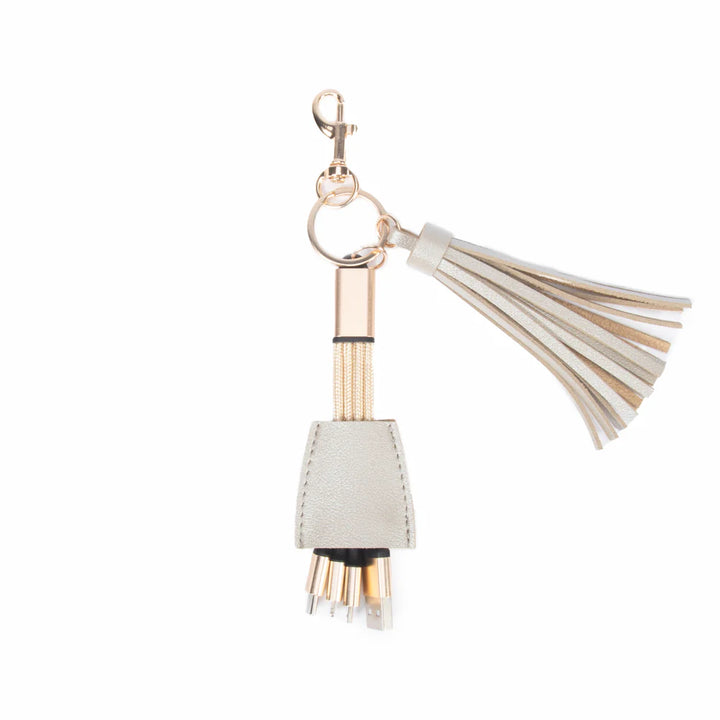 Tassel Keychain with 4 Universal Charging Cables