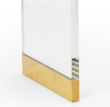 Acrylic Waterfall Console with Gold Accent