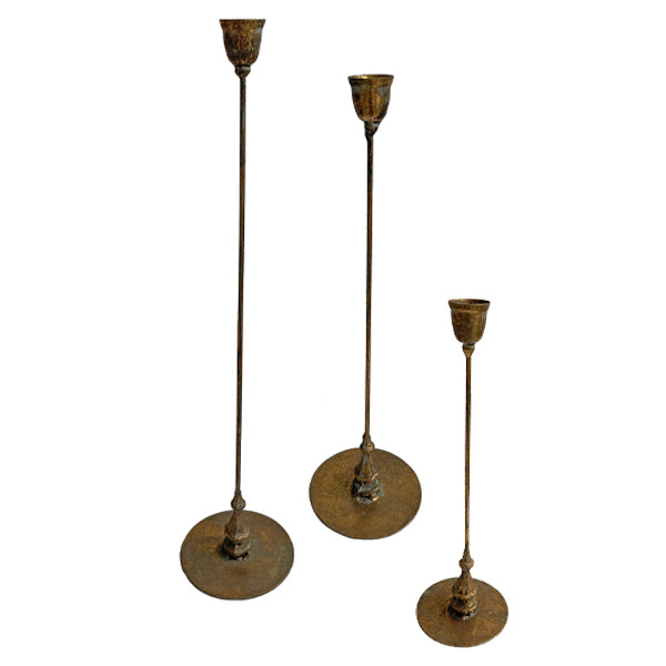 Antique Gold Iron Candlesticks
