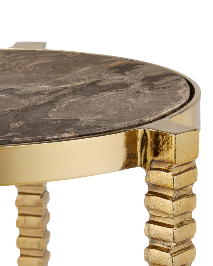 Corrado Cappucino Marble Accent Table