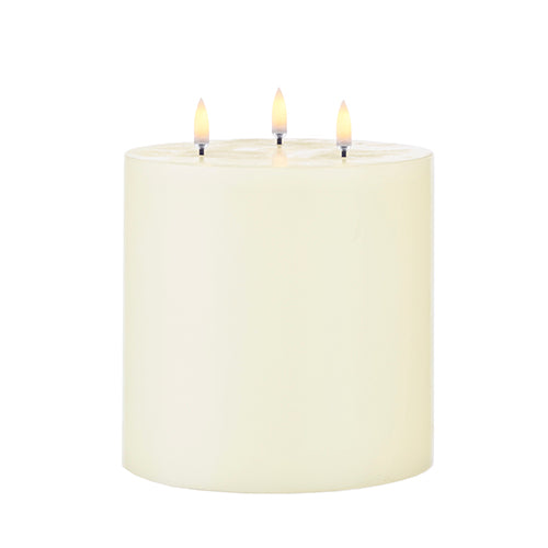 Ivory Tri Wick Battery Candle - 6x7