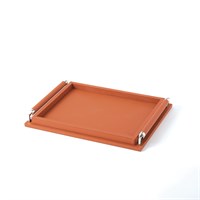 Coral Leather Tray