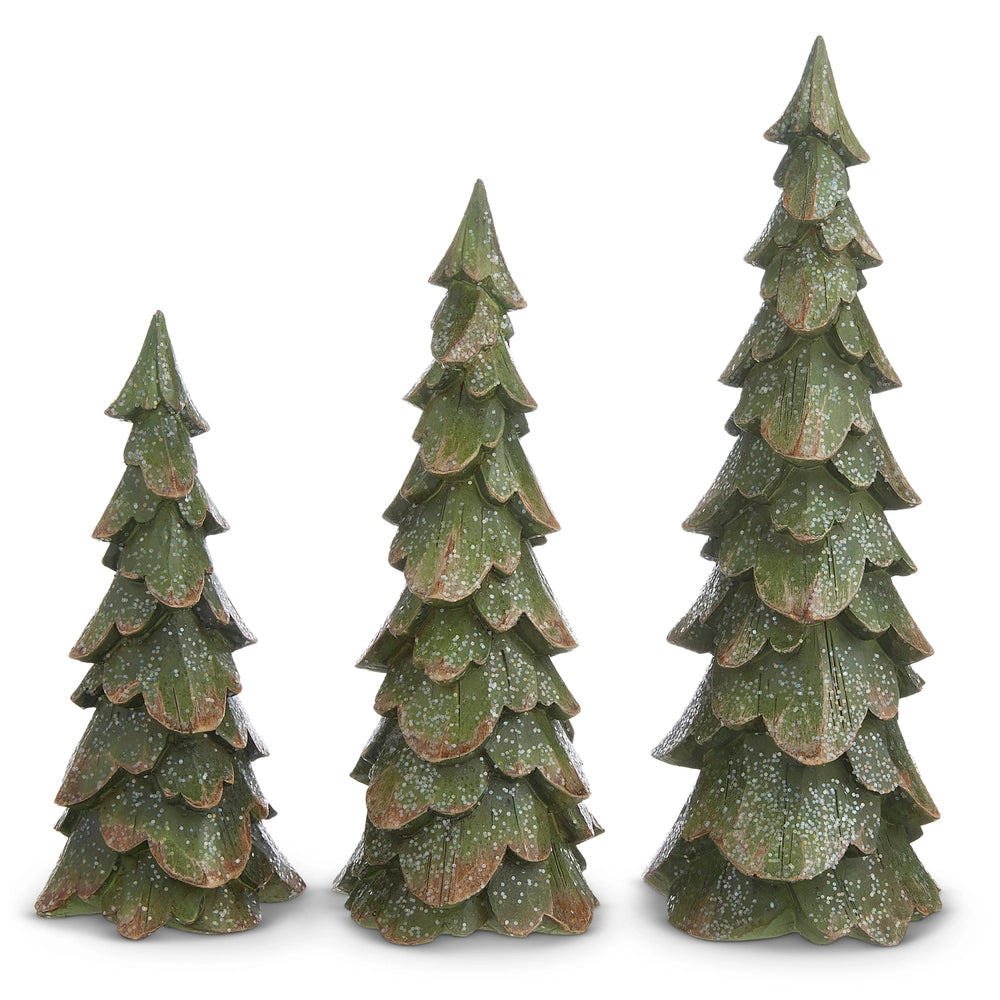 Set of 3 Green Woodland Trees