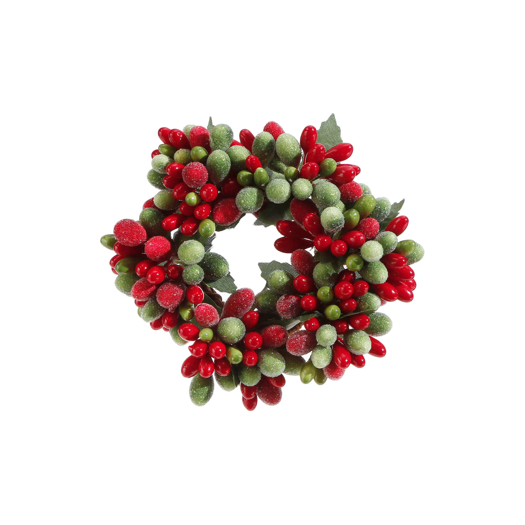 Beaded Berry Candle Ring - 3.5"