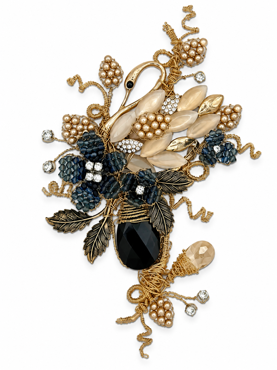 Pearl Song of the Swan Lapel Pin