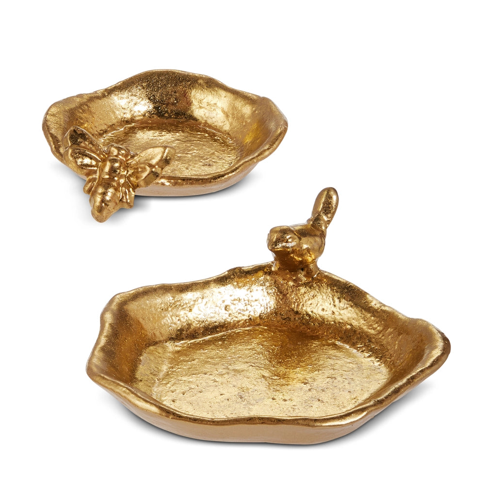 Gold Woodland Trinket Dishes, Set/2
