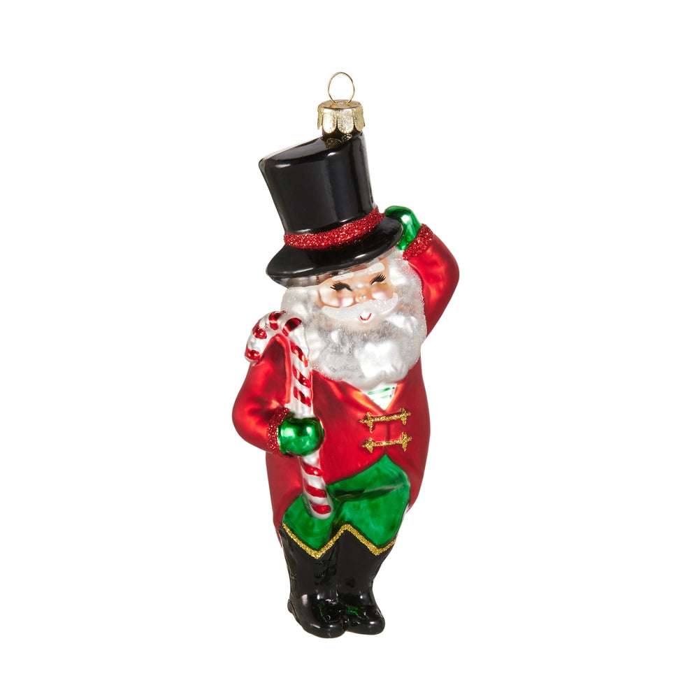 Circus Santa Glass Ornament