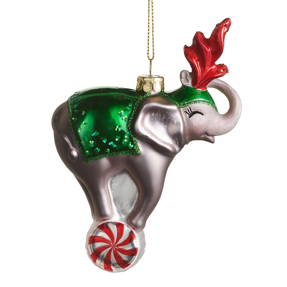 Holiday Circus Elephant Ornament