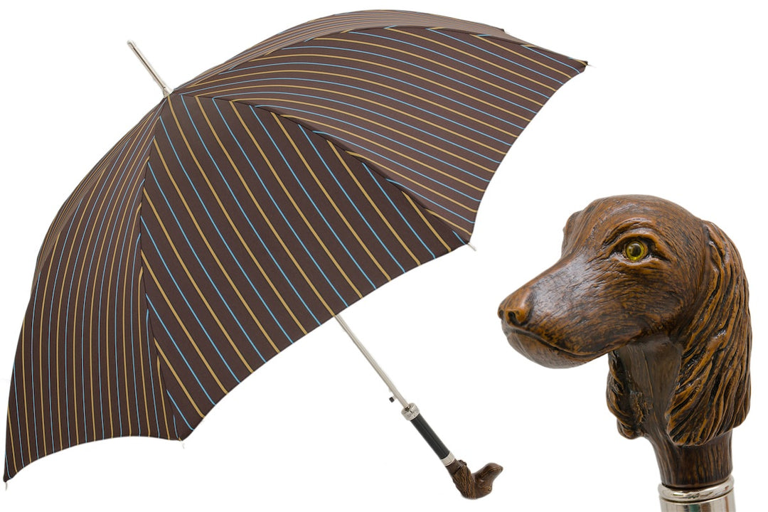 Umbrella - Stripe with Dog Handle
