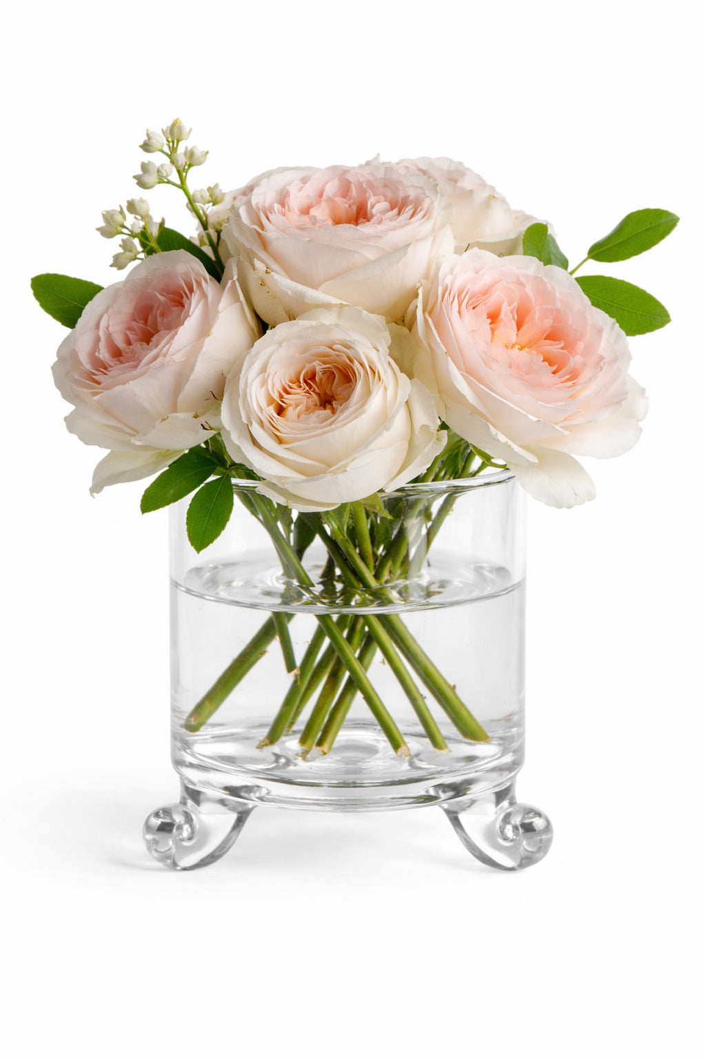 Footed Glass Flower Vessel