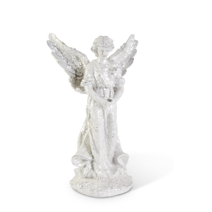 White Glitter Standing Angel